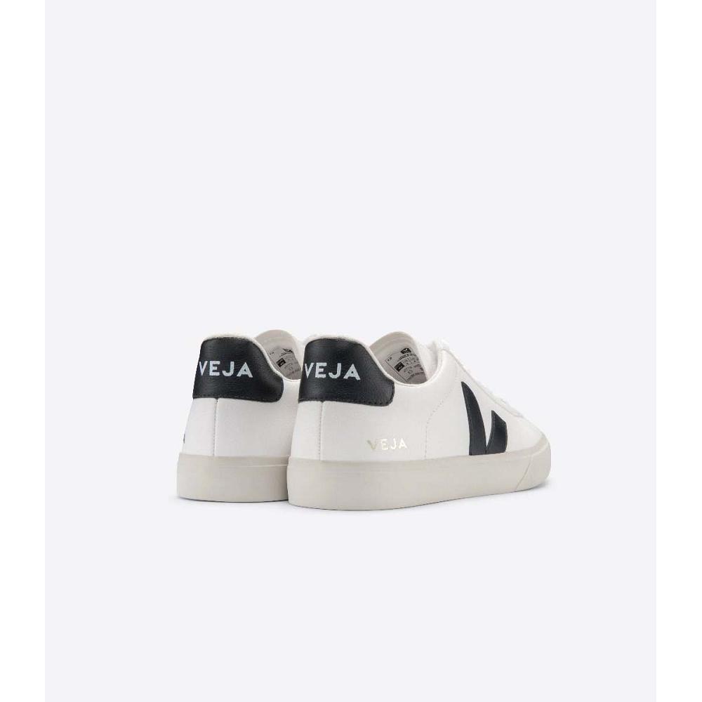 Women's Veja CAMPO CHROMEFREE Low Tops Sneakers White/Black | ZA 592LIS